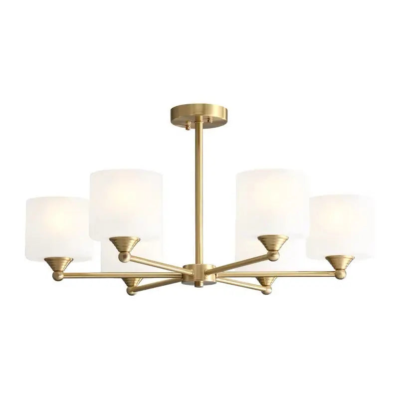 DecorBites™ LED Black/Gold Ceiling Chandelier with Lampshade for Elegant Living Room Decor