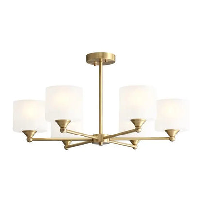 DecorBites™ LED Black/Gold Ceiling Chandelier with Lampshade for Elegant Living Room Decor