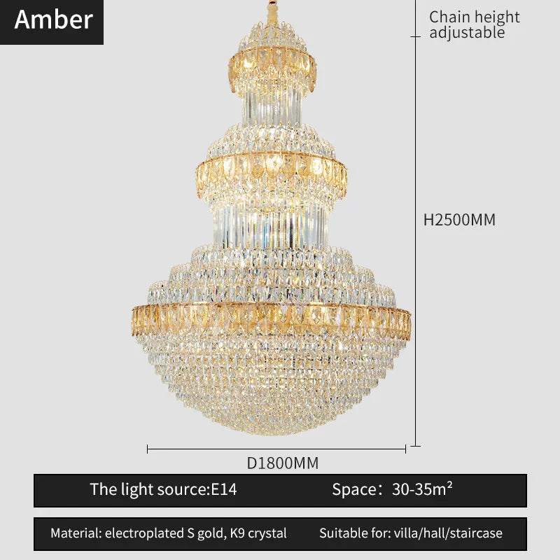 DecorBites™ Crystal Chandelier: Luxury Lighting for Villa, Hotel, Office & Exhibitions