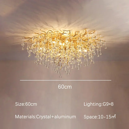 DecorBites™ Gloss Light Luxury Crystal Ceiling Chandelier for Living Room & Dining Room