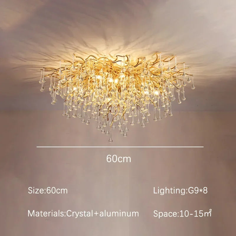 Lámpara de araña dendrítica de cristal DecorBites™: Lujo moderno para sala de estar, comedor, dormitorio, vestíbulo de hotel