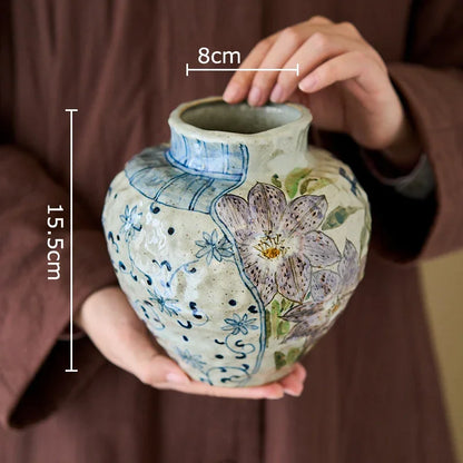 DecorBites™ Ceramic Vase with Artificial Flowers - Room Aesthetic Decor