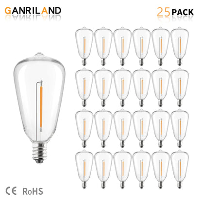 DecorBites™ LED String Light Bulb E12 1W Shatterproof Decorative Plastic Replacement