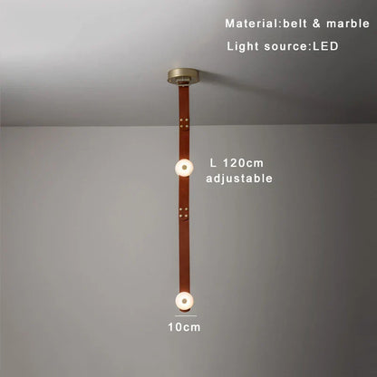 DecorBites™ Leather Marble Pendant Lights Luxury Dimmable Fixture Easy Installation Bedroom Living Room Lamp