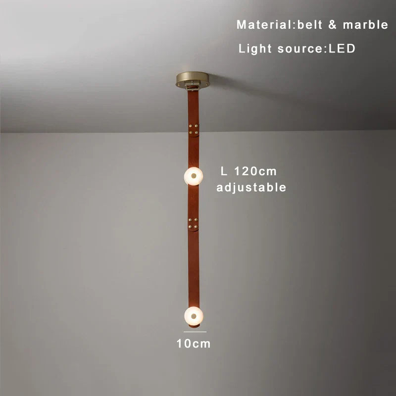 DecorBites™ Leather Marble Ceiling Pendant Lights - Adjustable Hanging Lamp for Dining Room & Bedroom