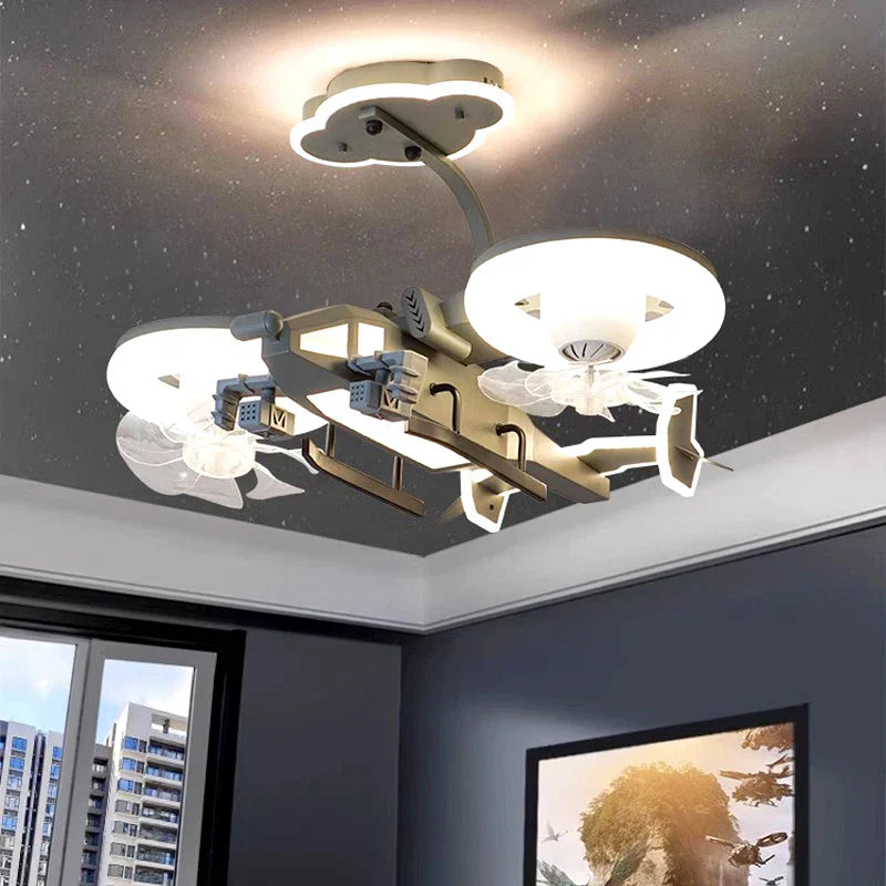 Ventilador de Techo para Dormitorio Infantil Decorbites™ con Luz, Control Remoto - Lámpara LED Moderna