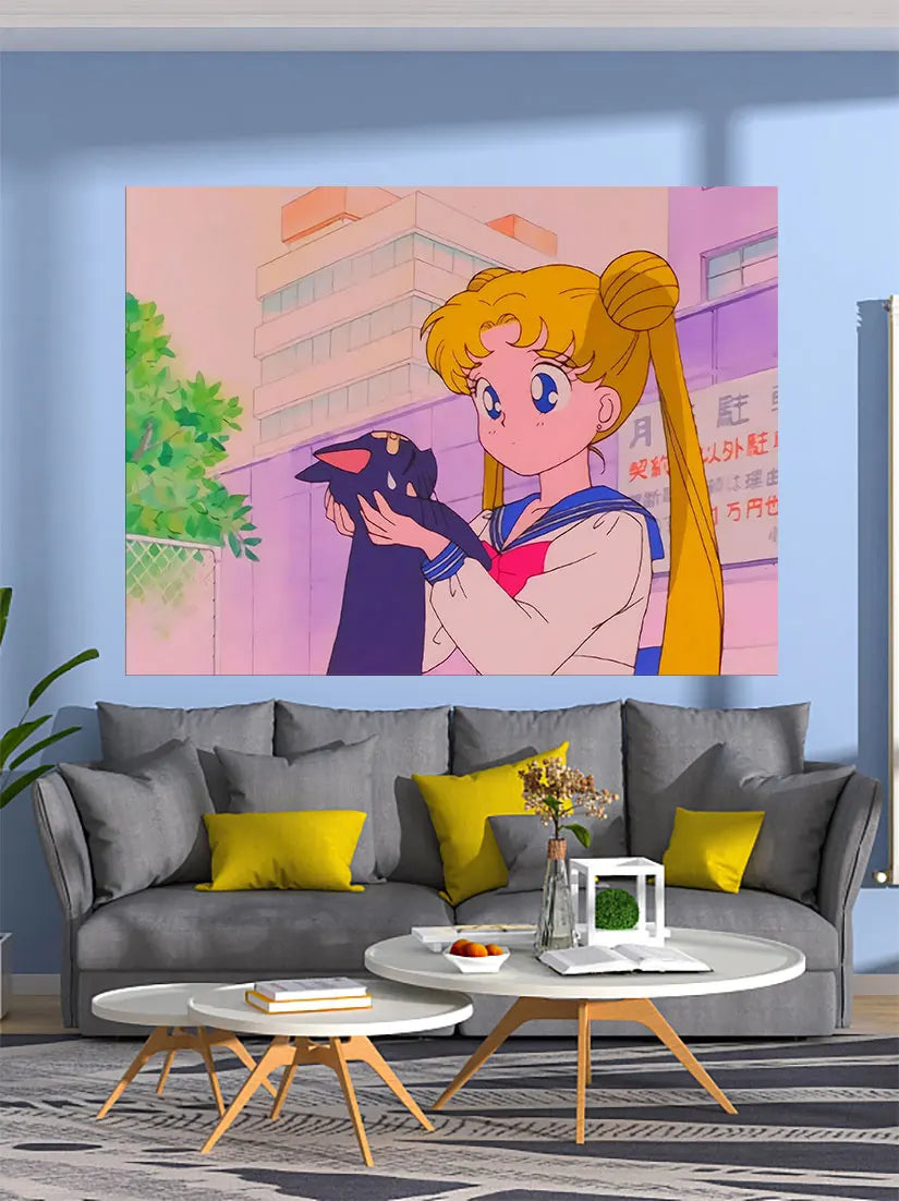 Decobites Sailor Moon Wall Hanging - Kawaii Fairy Decor for Bedroom or Dorm