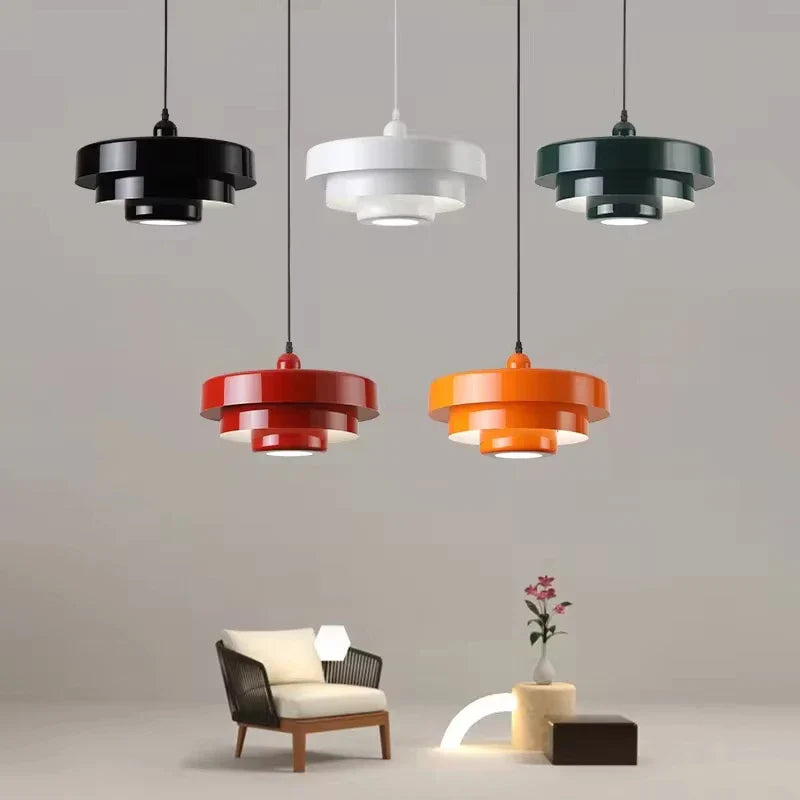 Retro Orange Metal Pendant Light