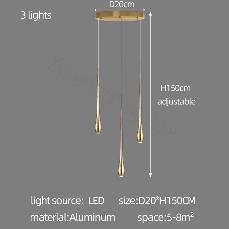 Decorbites™ Candelabro de LED Dorado para Salón de Villa Dúplex y Escalera