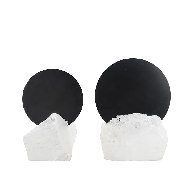 DecorBites™ Crystal Geometric Metal Sculpture Decor Ornaments Golden Handicraft Figurines