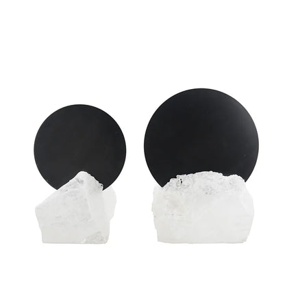 DecorBites™ Crystal Geometric Metal Sculpture Decor Ornaments Golden Handicraft Figurines