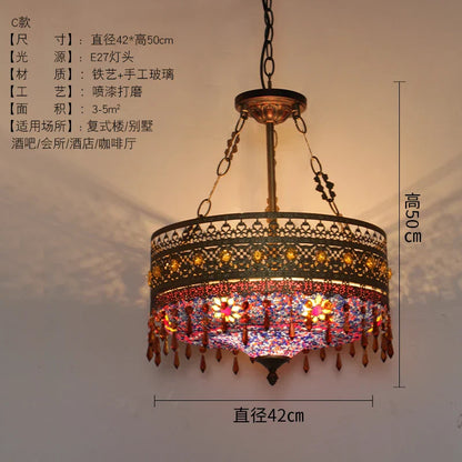 DecorBites™ Bohemian Exotic Stained Glass Pendant Lights LED E27 for Home Decor & Dining