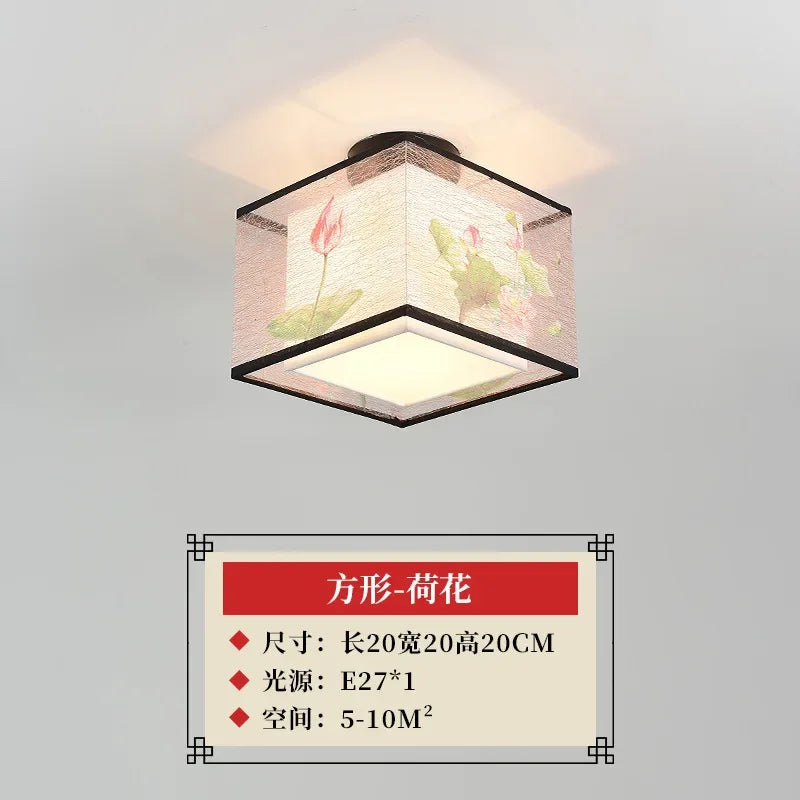 Lámpara de techo tipo araña china DecorBites™ Lotus, sencilla, para pasillo, con iluminación LED.