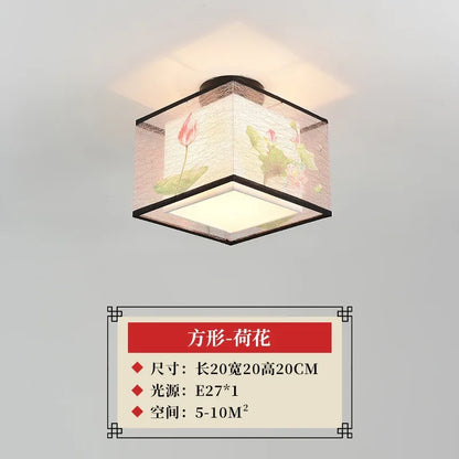 Lámpara de techo tipo araña china DecorBites™ Lotus, sencilla, para pasillo, con iluminación LED.