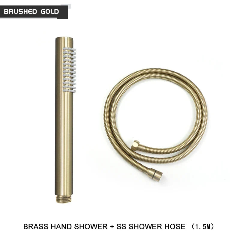 DecorBites™ Brass Handheld Shower Head in Brushed Golden Finish
