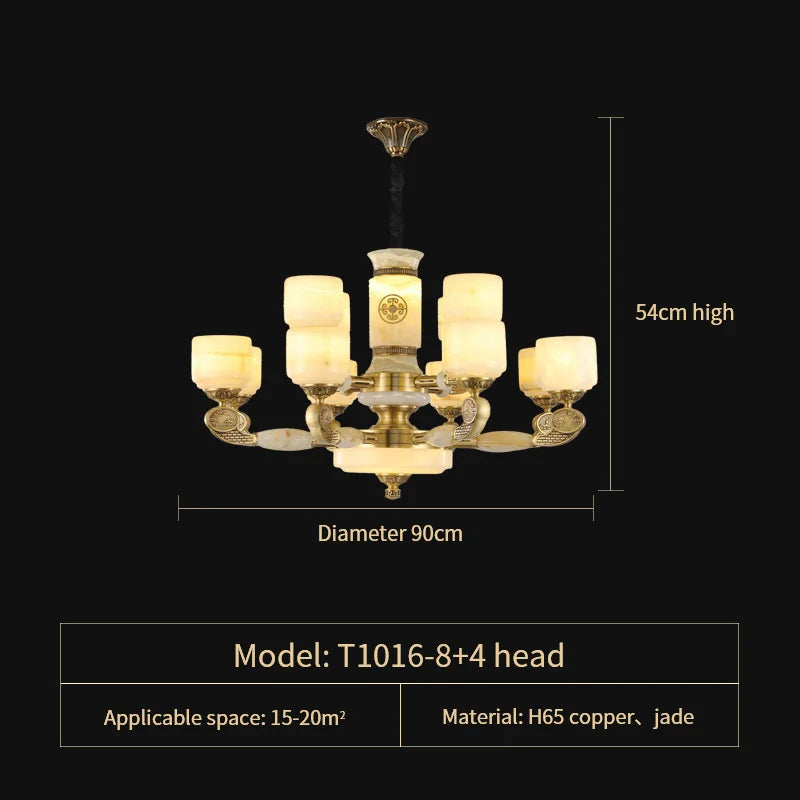 DecorBites™ Jade Copper Chandelier: Luxury European Style for Living Room, Bedroom, Dining Room Lighting