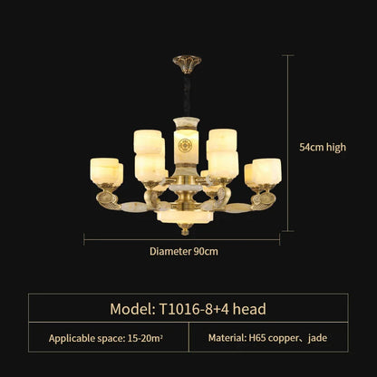 DecorBites™ Jade Copper Chandelier: Luxury European Style for Living Room, Bedroom, Dining Room Lighting