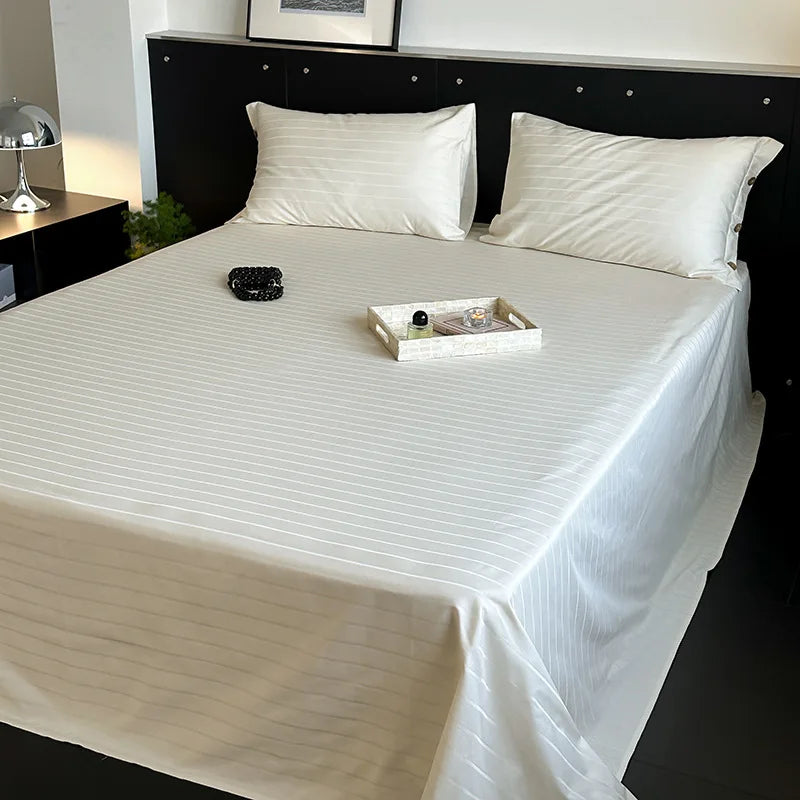 Decorbites™ Luxus-Baumwoll-Satin-Streifen-Bettwäsche-Set mit 2 Kissenbezügen