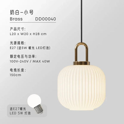 DecorBites™ Glass Pendant Lights LED E27 Retro Luxury Hanging Fixtures for Dining Room