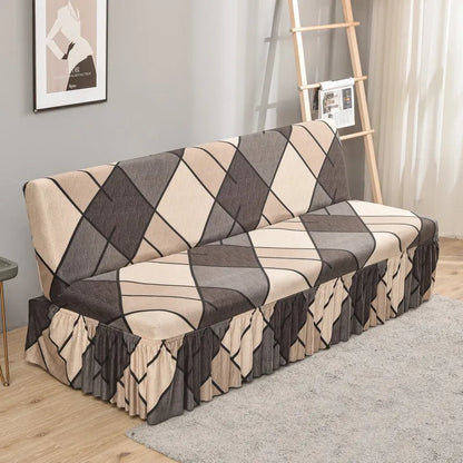 Decobites Elastic Armless Futon Bed Sofa Cover Slipcover