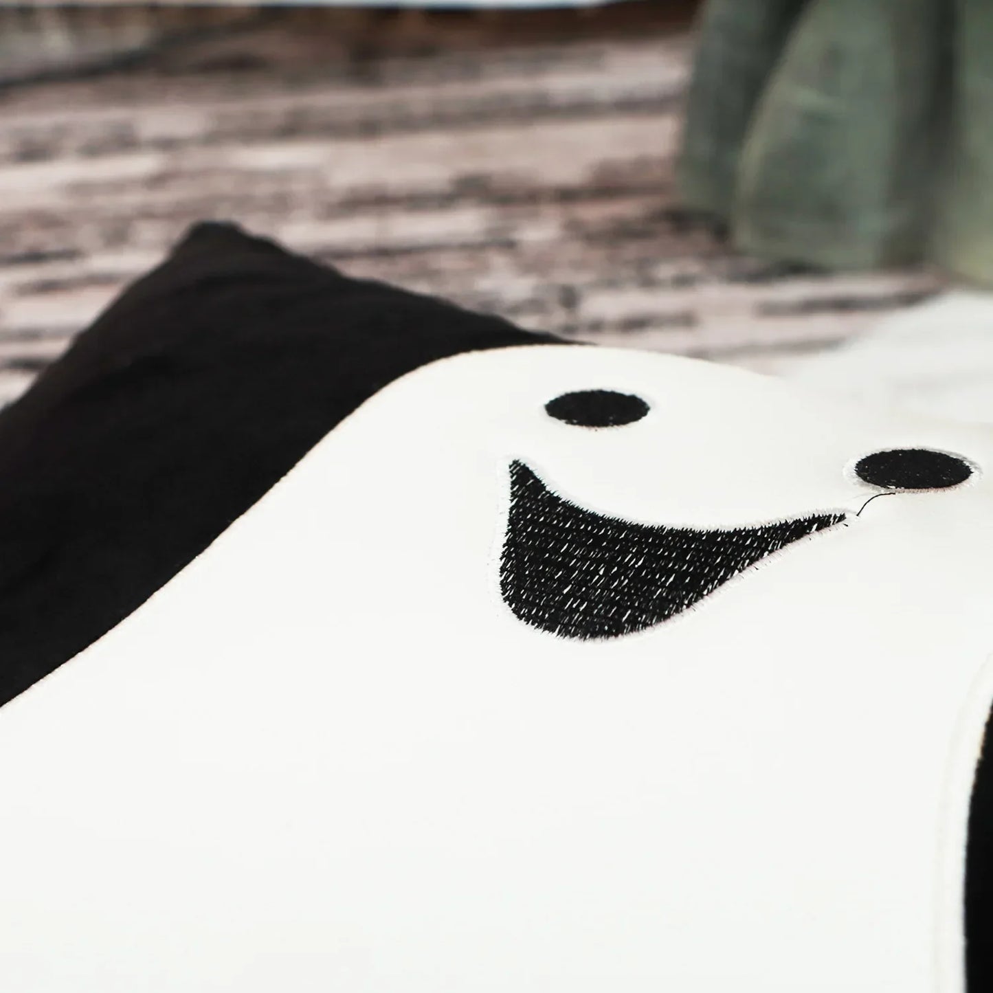 DecorBites™ Halloween Ghost Patchwork Pillow Cover - Decorative Embroidered Cushion Cover