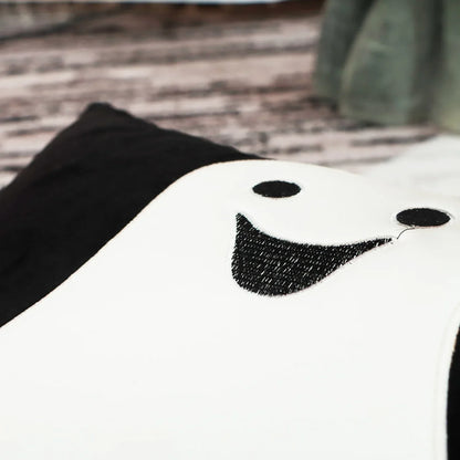DecorBites™ Halloween Ghost Patchwork Pillow Cover - Decorative Embroidered Cushion Cover