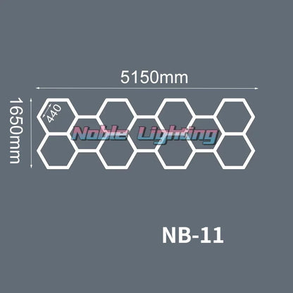 Lámpara de techo LED hexagonal DecorBites™ para barberías y peluquerías en garajes