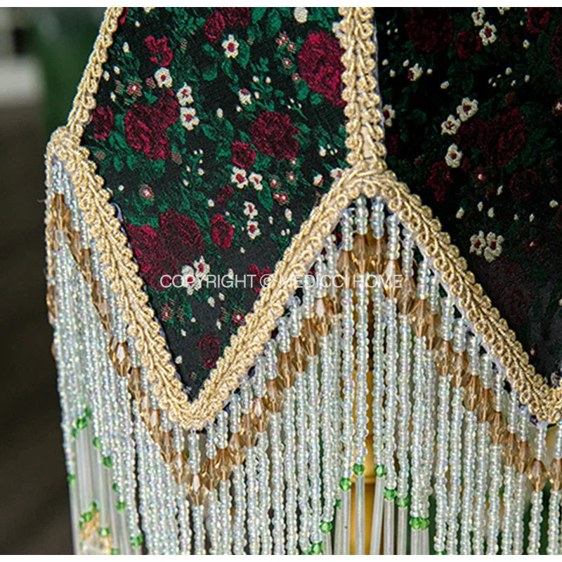 DecorBites™ Little Roses Retro Table Lamp Luxury Handmade Small Lampshade Bedroom