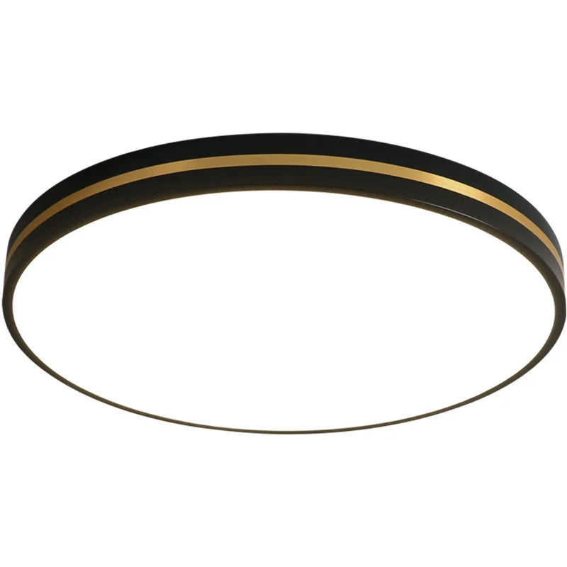 DecorBites™ LED Ceiling Lights: Modern Golden Ring Square Round Black Metal Minimalist Lamp