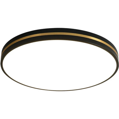 DecorBites™ LED Ceiling Lights: Modern Golden Ring Square Round Black Metal Minimalist Lamp