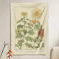 Decobites Wild Rose Sunflower Tapestry Botanical Floral Wall Hanging Bohemian Decor