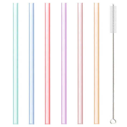 مجموعة من 6 ماصات سيليكون قابلة لإعادة الاستخدام من DecorBites™ مع فرشاة تنظيف - إكسسوارات حفلات صديقة للبيئة