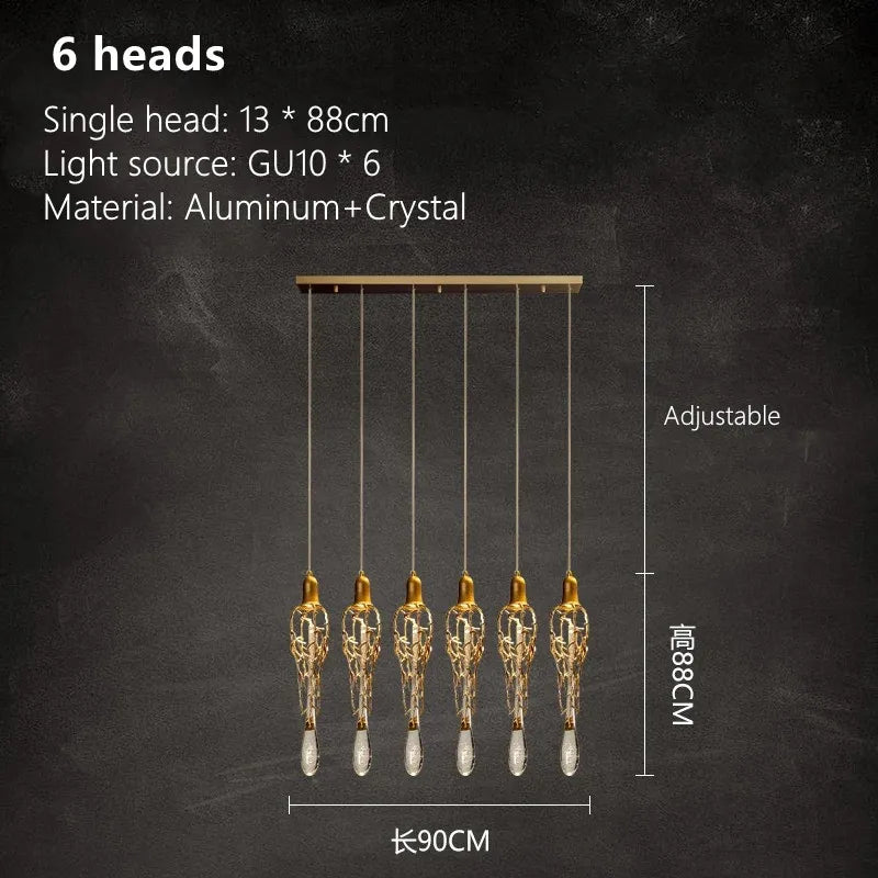 DecorBites™ Branch Art Cage Crystal Chandelier for Modern Dining Room Lighting