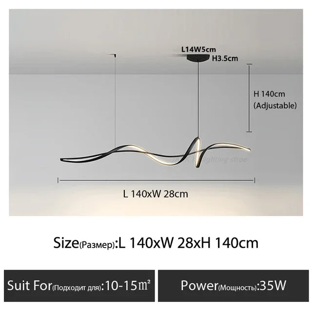 ثريا DecorBites™ LED المصنوعة من الألومنيوم: إضاءة جزيرة طعام عصرية لديكور داخلي أنيق