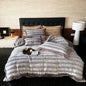 Decobites Winter Milk Velvet Bedding Set in Brown Grey - Soft Plush Duvet Cover, Sheet, Pillowcases