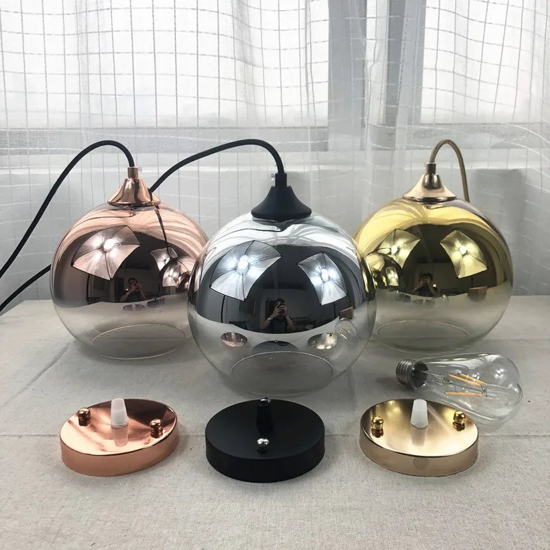 Modern Pendant Lights Glass Ball Hanglamp For Dining Room Bedroom Nordic Home Decor Luminaire Suspension E27 Kitchen Fixtures