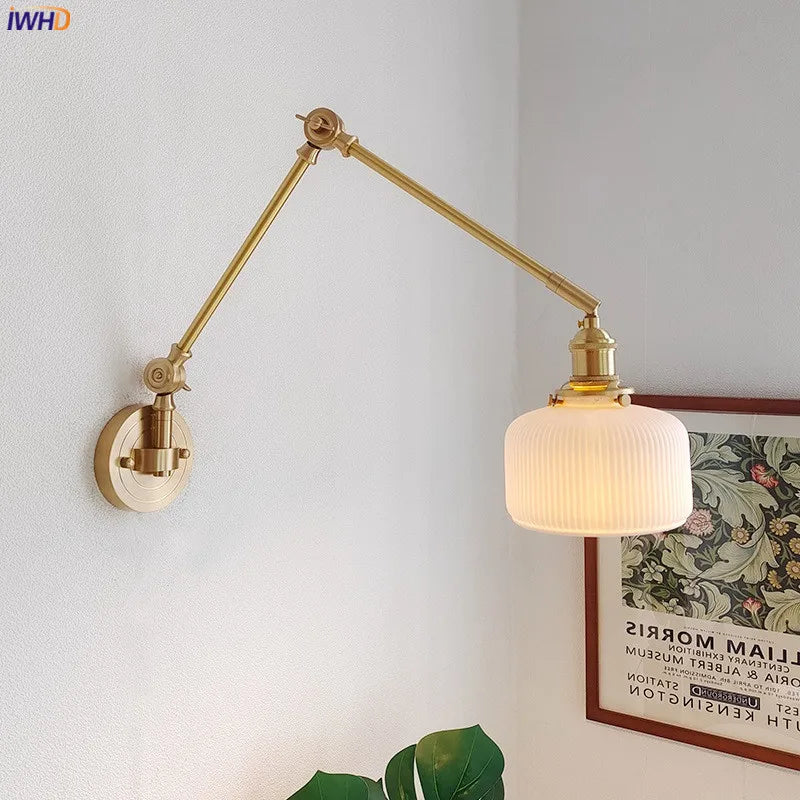 Lámpara de pared LED DecorBites™ de cobre cerámico con brazo articulado ajustable