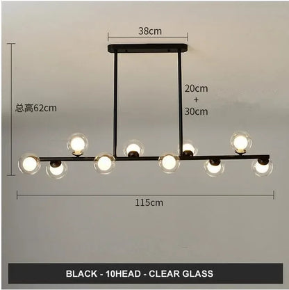 DecorBites™ Glass Balls Chandelier: Stylish Suspension Lighting for Dining Room, Kitchen, and Office