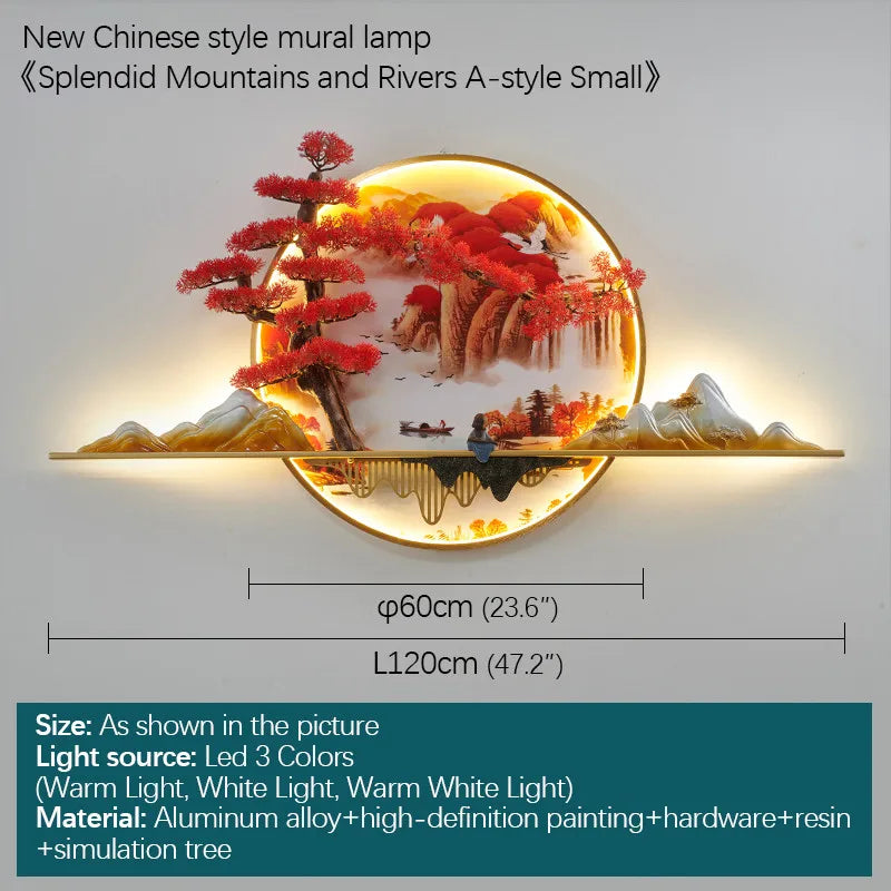 DecorBites™ LED Landscape Pine Picture Wall Light for Home Decor