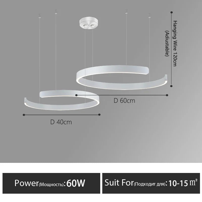 DecorBites™ LED Round Ring Chandelier for Dining Room, Living Room, and Bedroom