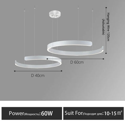 DecorBites™ LED Round Ring Chandelier for Dining Room, Living Room, and Bedroom