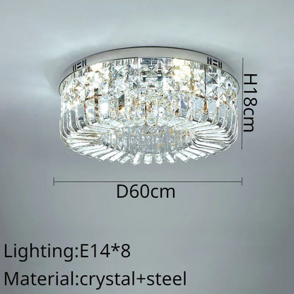 DecorBites™ Crystal Ring LED Ceiling Lamp: Modern Luxury for Home Décor