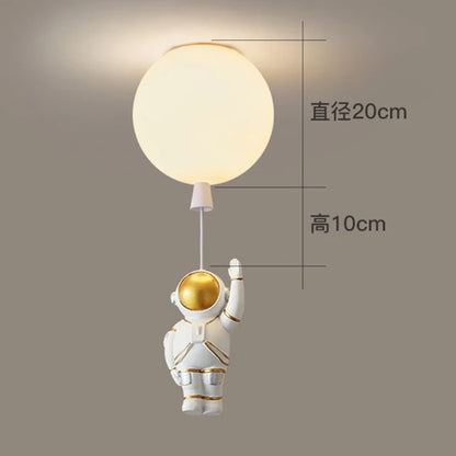 DecorBites™ LED Astronaut Glass Ball Pendant Light for Children's Room