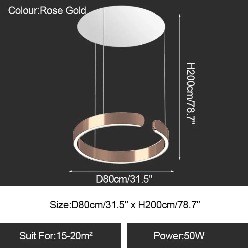 DecorBites™ LED Ring Chandelier: Modern Dining Room Table Lighting & Home Decoration