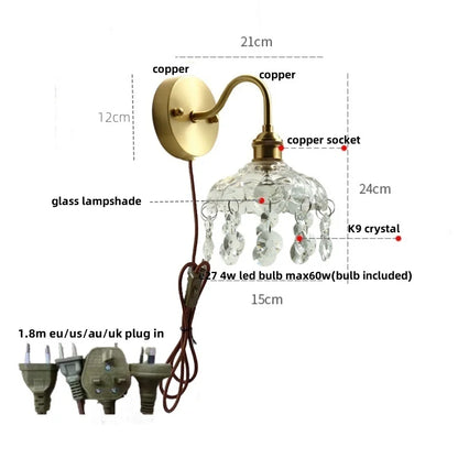 Aplique de pared LED DecorBites™ Conch Copper con interruptor de cadena