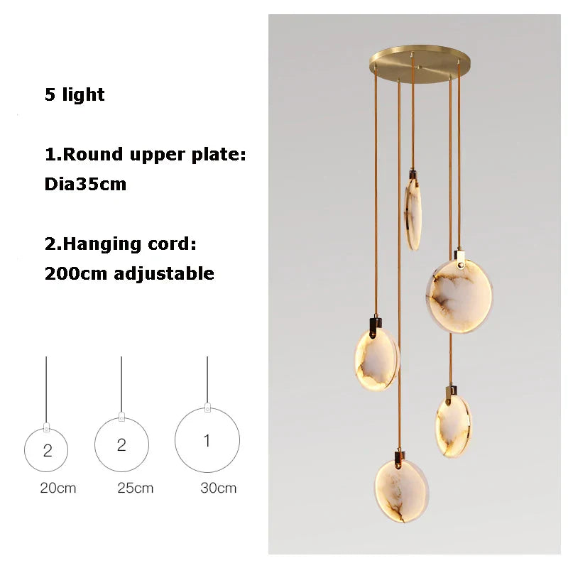 DecorBites™ LED Marble Gold Chandelier for Living Room, 2025 Trend Lustre Lighting