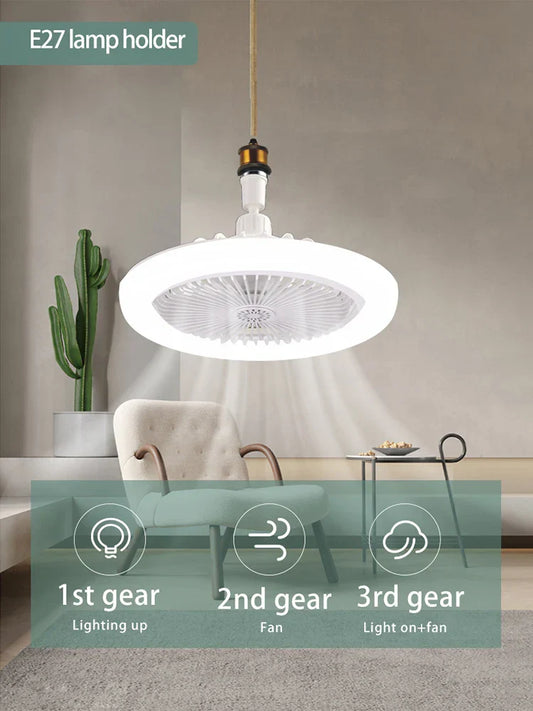 DecorBites™ 2-in-1 Ceiling Fan with Remote Control, Silent Operation, E27 Lighting, Home Décor