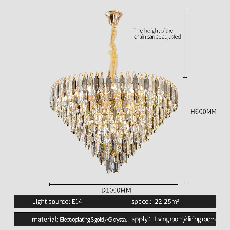 DecorBites™ Crystal Chandelier: Elegant Small Duplex Living Room Loft Hotel Lobby Staircase Lighting