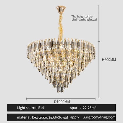 DecorBites™ Crystal Chandelier: Elegant Small Duplex Living Room Loft Hotel Lobby Staircase Lighting