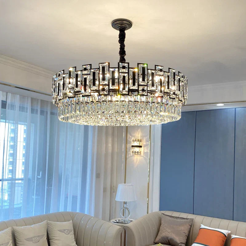 DecorBites™ Crystal Chandelier: Modern Elegant Lighting for Living Room, Bedroom, Kitchen